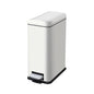 2.6 Gallon Bathroom Trash Can with Lid, 10L Stainless Steel Garbage Can with Removable Liner Bucket, Slim for Small Spaces Narrow Office, Kitchen, Bedroom, Living Room (White