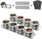 Vetacsion Set of 8 Magnetic Spice Tins with 2 Metal Wall-Plates,120 Preprinted Seasoning Label Stickers,2 Styles for 3 oz Herb Jars