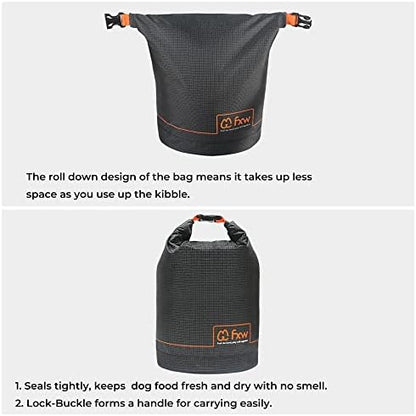 FXW Dog Food Travel Bag, Large Capacity for Travel Kibble Storage, 21 Cups