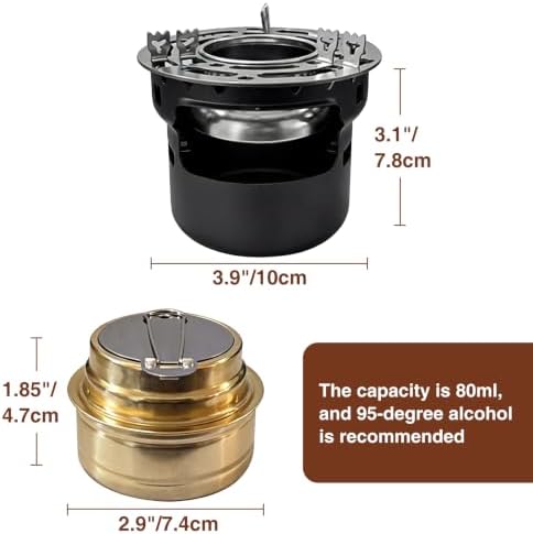 REDCAMP Alcohol Stove Backpacking,Alcohol Burner Stove with Aluminium Stand