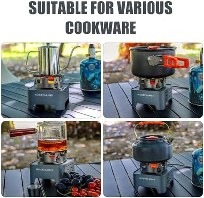 Propane Camping Stove with Carrying Case & Ignition Portable Gas Stove for Outdoor Camping BBQ Hiking