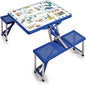 Picnic TIME Portable Folding Picnic Table with Seats for 4, Collapsible Aluminum Table with Benches & Umbrella Hole, Lightweight Foldable Table for Camping, Travel, Backyard, Tailgating