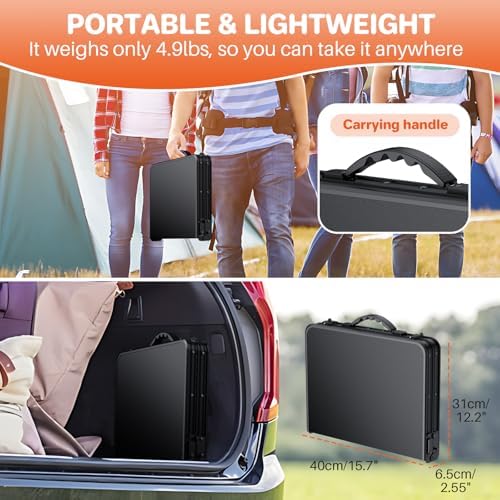 FUNYKICH Waterproof Camping Tables with Plastic Tabletop 22.8''x15.7''