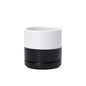 D'vine Dev 3.5 Inch Ceramic Planter Pot with Drainage Hole and Saucer, Indoor Cylinder Round Planter Pot, Layered Monochrome Black & White, 94-O-A-L