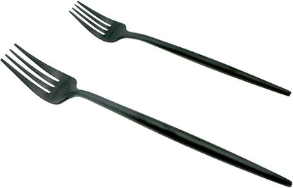JASHII 18/10 Stainless Steel 5-Piece Matte Black Flatware Set,Dinner Knife Fork Salad Fork Dessert Spoon, Service for 1, Luxury Silverware Cutlery Utensil Sets