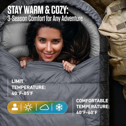 VENTURE 4TH Backpacking Sleeping Bag for Camping - Single, XXL & Double