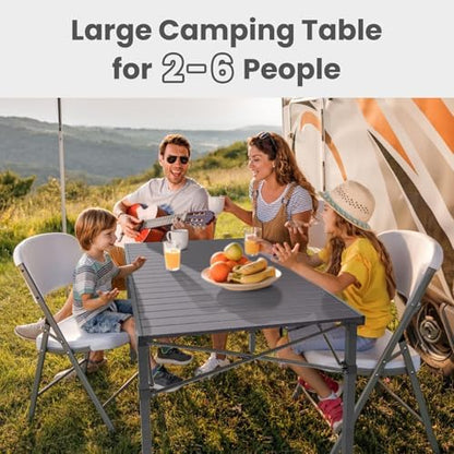 Join Nature 46.4" Large Camping Table for 2-6 People, Heavy Duty Foldable