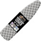 GORILLA GRIP The Original Ironing Board Cover and Pad, Silicone Coating, Thick Scorch Resistant Padding, Heavy Duty Iron Covers Standard Boards, Hook and Loop Fastener Strap, Quatrefoil Gray, 15x54