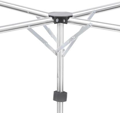 Foldable Clothes Drying Rack, X-Shaped Adjustable Laundry Rack with Hooks, Stainless Steel Drying Rack for Indoor Outdoor Use, Height 37.4-70.87 Inches