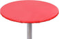 Yourtablecloth Heavy Duty Vinyl Round Fitted Tablecloth (Table Cover) with Flannel Backing Vibrant Colors Elasticized Tablecloth Great for Indoor and Outdoor Dining and Playing Cards 42” Ruby Red