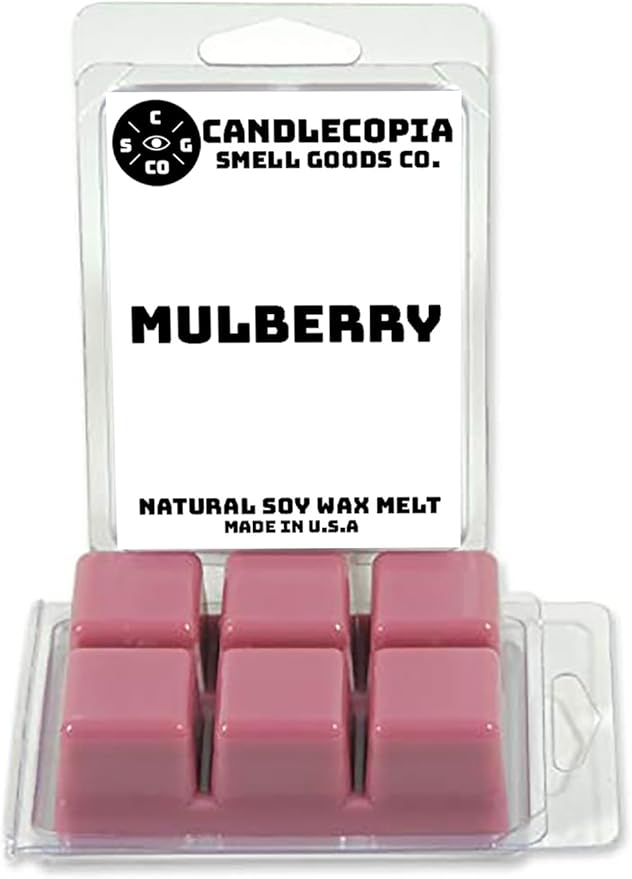 Mulberry Strongly Scented Hand Poured Vegan Wax Melts, 12 Scented Wax Cubes, 6.4 Ounces in 2 x 6-Packs