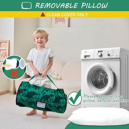 Lasoftan Toddler Nap Mat with Pillow and Blanket, Extra Large Rolled Napping Mats,Slumber Bags for Boys Girls,Kids Sleeping Bag for Daycare, Preschool Travel Camping