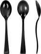 WDF 300 Pieces Black Plastic Mini Spoons-4 Inches Black Plastic Tasting Spoons for Desserts-Heavy Duty Plastic Spoons Perfect for Coffee/Cake/Desserts/Appetizers for New Year/Graduation/Wedding