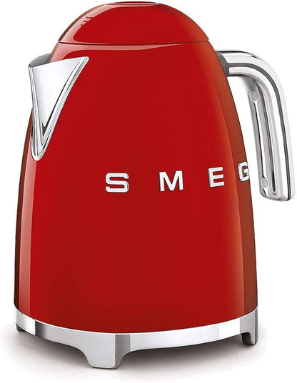 SMEG 50's Retro Style Electric Water Kettle with Automatic Shutoff, Removable Base, and Water Indicator, KLF03RDUS, Red