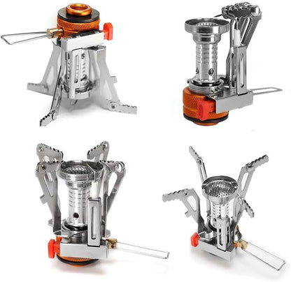 Camping Stove Backpacking Stove, 3000W Portable Camp Stove with Piezo Ignition, Wind-Resistant Mini Camping Burner for Outdoor Hiking Cooking, BY-J