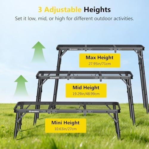 Raynesys Portable Folding Grill Table for Outside for Picnic, Camping