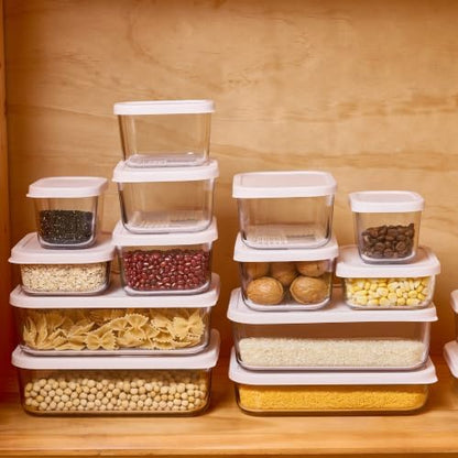 Glass Food Storage Containers with Lids — 6 Piece — 26.5 oz & 40.57 oz Glass with BPA-Free Leak Resistant Stackable Lids — Microwave, Oven & Dishwasher Safe — Ideal for Meal Prep & More Berry Blush