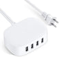 USB Charging Station 4 Port - BULL USB Charger Block Multiple, Wall Charger Cable White 6ft Charging Hub for Multiple Devices (ULlisted)