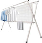 63 inches Foldable Clothes Drying Rack, Heavy Duty Stainless Steel Laundry Drying Rack for Indoor Outdoor,Clothes Rack Adjustable Length. 3 Additional Reinforcement Bars with 20 Windproof Hooks