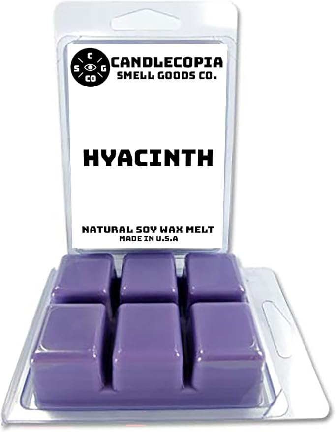 Hyacinth Strongly Scented Hand Poured Vegan Wax Melts, 12 Scented Wax Cubes, 6.4 Ounces in 2 x 6-Packs