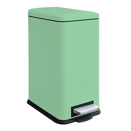Bathroom Trash Can with Lid, 16.7L/ 4.4 Gallon Trash Can with Removable Inner Bucket, Soft Close lid, Stainless Steel Step Pedal Garbage Can for Bathroom, Bedroom, Kitchen, Home Office, Green
