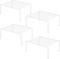 SIBAO Kitchen Cabinet Storage Shelf Rack/Plastic Feet - (13.1 x 10.2 Inch) - Steel Metal - Rust Resistant Finish - Cups, Dishes, Cabinet & Pantry Organization (4, White)