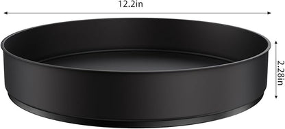 VAEHOLD Lazy Susan Stainless Steel Black Spice Rack Turntable for Pantry Cabinet - Decorative Trays Storage Containers Organizer for Kitchen Cabinet, Snacks, Bathroom (12 inches)