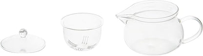 Restaurantware Forma 17 Ounce Glass Teapot 1 Double Wall Glass Tea Kettle - Does Not Chip Reusable Clear Glass Double Wall Teapot Rolled Rim Dishwashable