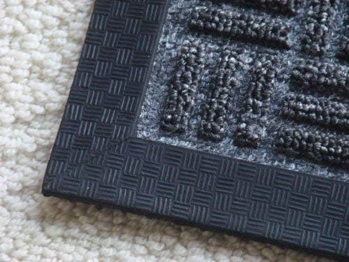 Kempf Water Retainer Entrance Mat, Indoor Outdoor Rubber Rug, Moisture Trapping, Absorbent Mat, 18 by 30-inch, Black