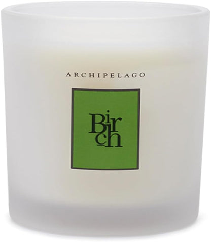 Archipelago Botanicals Hand-Poured Soy Wax Blend Scented Candle with Fragrance Oils, Lead-Free Cotton Wicks, Glass Candle Jar with Gift Box, Burns Approx. 60 Hours, Birch, 10 Oz.