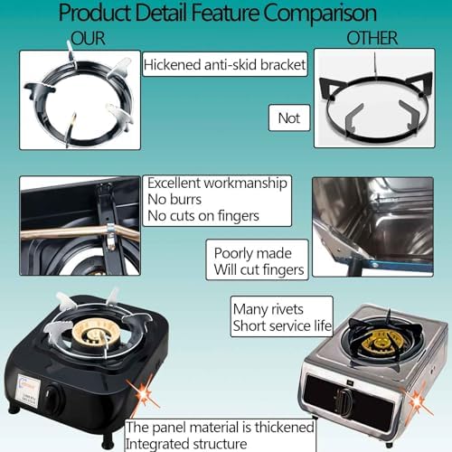 Horynar Single Burner Propane Stove Auto Ignition with CSA LPG Hose