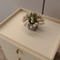 Leather Nightstand Cover,1.8mm Thick,15.75x23.6 Inch End Table Cover,Side Table Cover,Bedside Table Cover,Bedside Tablecloth.(Off White+Light Gray,15.75x23.6)