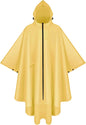 PTEROMY Hooded Rain Poncho for Adult with Pocket and Zipper, Waterproof Lightweight Raincoat for Men and Women