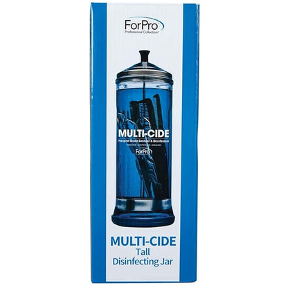 ForPro Multi-Cide Tall Glass Jar, for All Hairstyling Tools Including Brushes, Combs & Shears, 37 oz (Pack of 12)