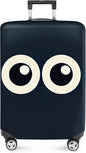 ANNA QUEEN Navy Blue Cartoon Eyes Luggage Cover, Funny Suitcase Protector for 20-22 Inch Luggage, Stretchable & Washable Travel Cover, Cute, Durable & Easy to Spot