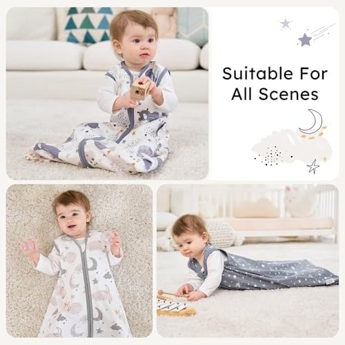 Baby Sleep Sack 6-12 Months 0.5 Tog Soft Sleeping Bag 100% Cotton