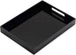 Glossy Black Sturdy Acrylic Serving Tray with Handles - 10x15 Inch, Coffee, Appetizer, Breakfast Tray - Butler, Kitchen to Vanity Table, Decorative