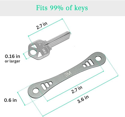 EM Premium Products Compact Key Holder - Pocket Key Organizer - 14 Keys Key Bar
