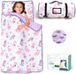 ACRABROS Toddler Nap Mat with Pillow and Blanket, Large Rolled Napping Mats,Slumber Bags for Boys Girls,Kids Sleeping Bag for Daycare, Preschool Travel