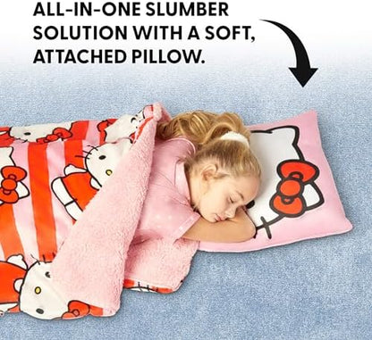 Silk Touch Sherpa Slumber Bag for Boys and Girls, Sleeping Bag with Zipper, Sleepover Set, 27 x 56 inches