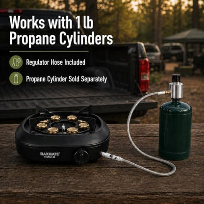FirePort 25 Portable Propane Stove, 25,000 BTU, Black