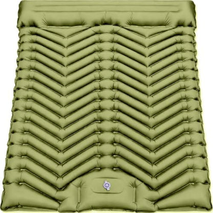 MalloMe Sleeping Pad for Camping, Camping Mattress - Bed for Outdoors Built-in Foot Pump Air Mattress for Backpacking Leak-Resistant Inflatable Travel Mat Compact Ultralight Single & Double