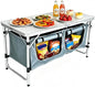 Folding Camping Table, Portable Foldable Camp Table with Large Storage