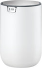 EKO Mini Desk Trash Can with Swing-Top Lid 0.4 Gallon Small Table Round Wastebasket for Office, Home, Car (White)