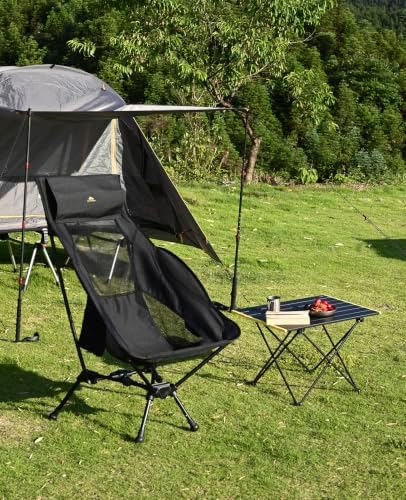 iClimb Ultralight Compact Camping Folding Table (Black - L)