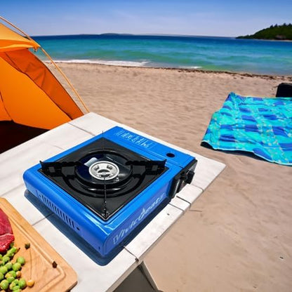 vivicreate 7000 BTU Portable Stove, Camping Stove, Butane Stove, Outdoor stove,Korean style BBQ stove,Blue