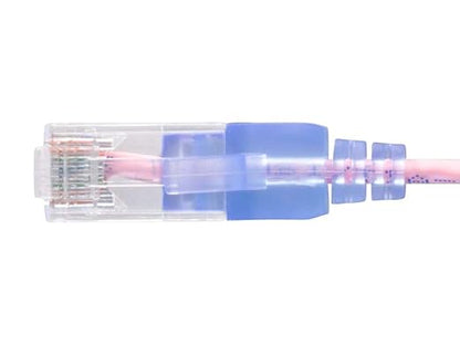 Monoprice Cat6A 7ft Pink 5-Pk Patch Cable UTP 30AWG 10G Pure Bare Copper Snagless RJ45 SlimRun Series Ethernet Cable