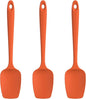 U-Taste Silicone Spoon Spatula Set, 600ºF High Heat Resistant Food Grade Flexible Rubber Scraper, Integrated Cooking Mixing Baking Kitchen Utensils Set of 3 for Nonstick Cookware (Orange)