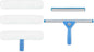 Window Squeegee Washing Kit for Shower Glass Door, Mirror and Window Cleaning, Extra 14'' Wide Squeegee and 2 Microfiber Scrubbers Included (Extension Pole not Included)