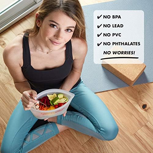 Zip Top Reusable Food Storage Bags | Small Dish [Peach] | Silicone Meal Prep Container | Microwave, Dishwasher and Freezer Safe | Made in the USA
